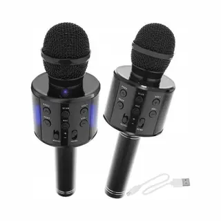 Playos Karaoke Microfoon - Draadloos Bluetooth Speaker Met Stemvervormer - Zwart
