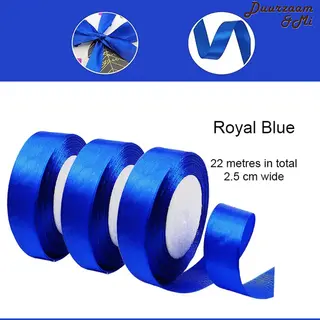 Duurzaam&Mi - Satijnen Lint - Blauw - 3 Pack - 20mm - 22 Meters - Satijnen Linten - Decoratie - Zijden Linten - Cadeaulint - Autolint -Stoffen Linten