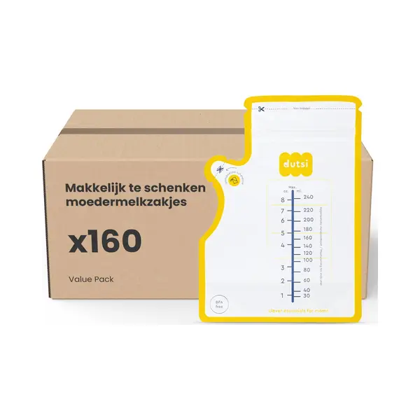 Dutsi - Moedermelk Bewaarzakjes - 240 Ml - 160 Stuks – Lekvrije Borstvoeding Zakjes Met Dubbele Sluiting – Bpa-vrij En Steriel – Groot thumbnail