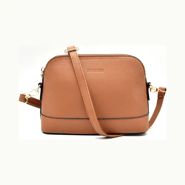 Schoudertas Dames Cognac Bruin Sophie Siero® Zi - Crossbody Tas Voor Vrouw - Damestas In Zwart Matte Structuur Kleur - Kleine Handtas Meisje thumbnail