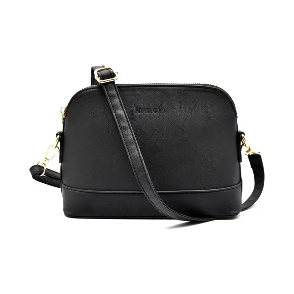 Sophie Siero Schwarze, Matte Schultertasche Für Damen Zi – Umhängetasche Für Damen – Kleine Handtasche Für Mädchen thumbnail