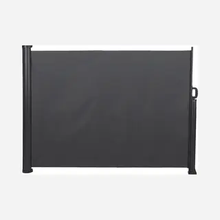 Infinity Goods Uittrekbaar Windscherm - 300 X 140 Cm - Oprolbaar - Weerbestendig Antraciet
