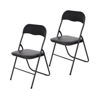 Infinity Goods Set Van 2 Klapstoelen - Vouwstoelen - Pvc - Eettafelstoelen - Opklapbare Stoelen - 43 X 47 X 80 Cm - Stoelen - Zwart