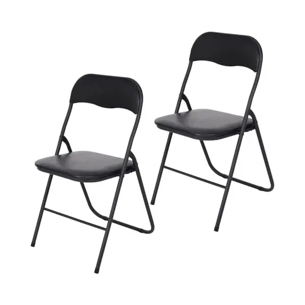 Infinity Goods Set Van 2 Klapstoelen - Vouwstoelen - Pvc - Eettafelstoelen - Opklapbare Stoelen - 43 X 47 X 80 Cm - Stoelen - Zwart thumbnail