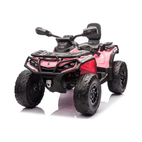 Finoos Kinder-Elektro Quad 2-Sitzer 24V, Can-am Outlander Kinder-Elektroauto 24V, Led-Leuchten, 24V, 4 X 200W-Motoren, Weiche Eva-Räder (Rosa) thumbnail