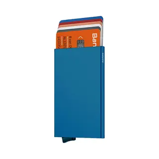 DutchOne Pasjeshouder Mannen & Vrouwen - Kaarthouder Pasjes - Pasjeshouder Uitschuifbaar - Creditcardhouder - Rfid Pasjeshouder Aluminium - Blauw