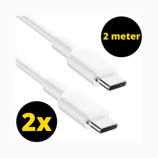 ThunderGold 2x Usb C Kabel 2 Meter 60W - Usb C Naar Usb C - Usb-C Kabels - Usb C Kabel Naar Usb C - Oplaadkabel Usb C - Usbc Kabel - Universeel