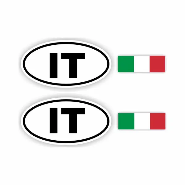 Jerma allerhandestickers Jerma - It - Italië Vlag -Auto - Sticker - 2 St Ovaal 13x7 Cm - 2 St 7x2.5 Cm - Vinyl - Zelfklevend thumbnail