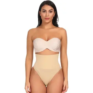 Chpn - Shapewear - Corrigerend Ondergoed - High-Waist - String - Shape Wear - Beige - Maat 34/36 - Elastisch - Ondergoed