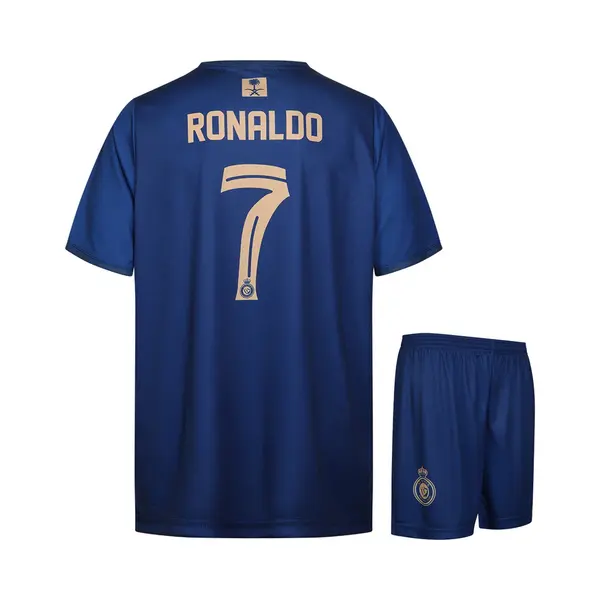 Tycano Nassr Fußball Trikot Set Auswärts - Kinder Und Erwachsene - Jungen - Sportsachen - Geschenk - Sport T Shirt - Sportbekleidung - Größe 140 thumbnail