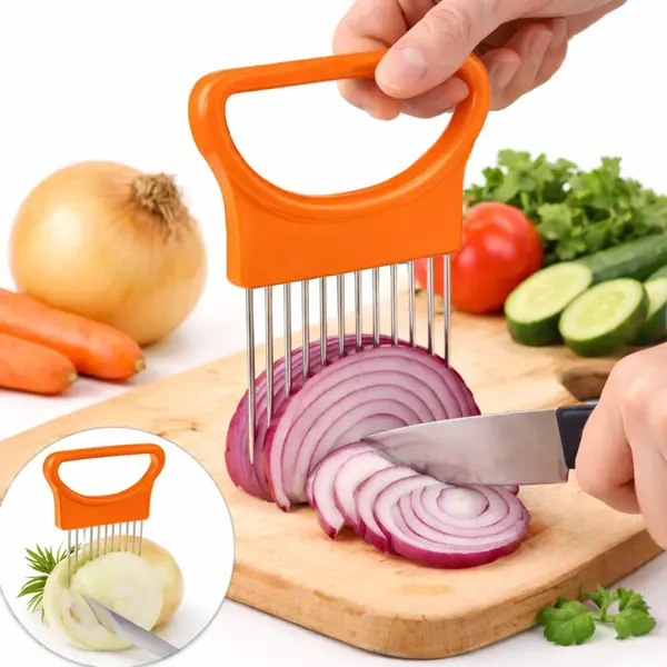 Cheaperito Uienkam I Uiensnijder I Uiensnijder I Groentesnijder I Snijhulp Voor Uien I Oranje thumbnail