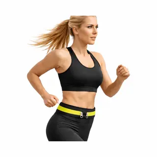 Cheaperito Running Belt Dames I Heuptas I Elastische Heuptas I Sporttas I Hardlooptas I Fanny Pack I Zip Pouch I Zwart/Neon Groen