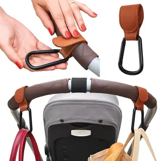 Cheaperito Tassenhaak Voor De Kinderwagen I Tas Hanger I Karabijnhaak Tassendrager Voor De Kinderwagen I Haak Voor De Buggy I 1 Stuk I Bruin