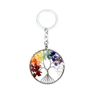 Cheaperito Sleutelhanger Tree Of Life I Levensboom Sleutelhanger I Met Natuurstenen I Sleutelhouder I Mulitikleur