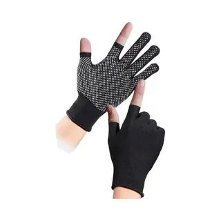 Cheaperito 1 Paar Mutliuse Handschoenen I Met Anti Slip Grips I Outdoor I Fietshandschoen I Werkhandschoen I Open Vinger I One Size I Zwart