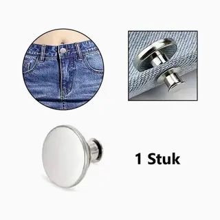 Cheaperito Verstelbare Broek Knoop/ Spijkerbroek Knoop Met Klik I Universele Jeans Button Pin I Jeansknopen I Zilver I 4 Stuk