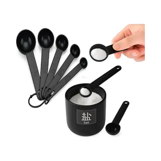 Cheaperito Set Van 5 Maatlepels I Maatcups I Maatschepjes I Kunststof I Lepel Cup I Zwart