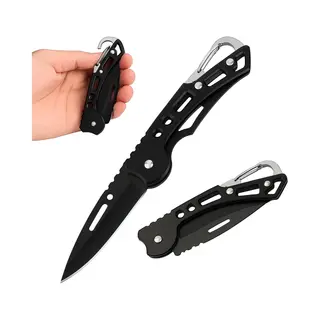 Cheaperito Survival Zakmes Met Karabijnhaak - Vouwmes 15 Cm - Zwart