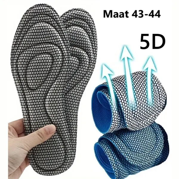 Cheaperito 5D Memory Foam Inlegzolen I Foam Zolen I Inlegzolen Voor Pijnonderdrukking I Inlegzooltjes I Sport Zolen I Zweetabsorberend I Schoen Zooltjes I Maat thumbnail