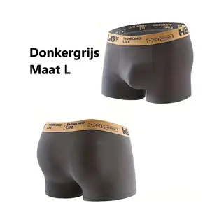 Cheaperito Hello Elastische Heren Boxershort I Onderbroek Mannen I Heren Ondergoed I Ademend, Zacht & Comfortabel I Maat L I Donker Grijs