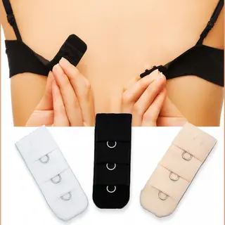 Cheaperito 1-Haaks Bh Verlengstukjes Set Van 3 I Bh Accessoires I Beha Verlenger I Bra Extender I Rechthoekige Haakjes I Zwart, Wit & Beige