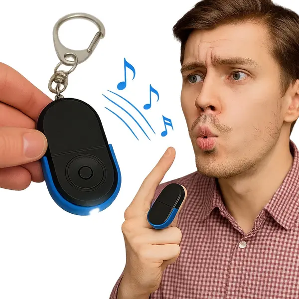 Cheaperito WhistleGuard Sleutelzoeker Met Led – Sleutelhanger Met Fluitfunctie & Licht – Anti-Verlies Alarm – Zwart/Blauw – Inclusief Batterij – Abs & thumbnail