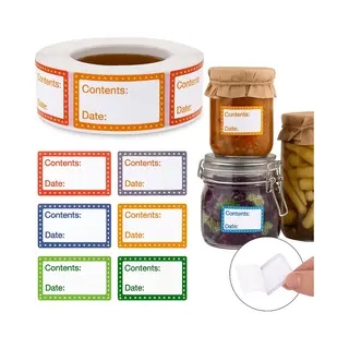 Cheaperito 200 Stuks Diepvriesetiketten – 1 Rol – Houdbaarheidsetiketten & Inmaaketiketten – 8 Kleuren – Verwijderbare Diepvries Stickers 4 × 2, 5 Cm