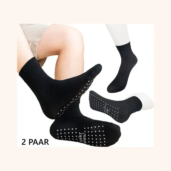 Cheaperito 2 Paar Antislip Sportsokken Zwart – Ademend & Comfortabel – Yoga, Pilates En Indoor Fitness Sokken Voor Jongeren En Volwassenen (Maat 35–41) thumbnail