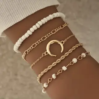 Sorprese Armband - Summer - Armband Dames - Goudkleurig - 5 Delig - Cadeau - Model B
