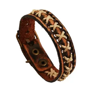 Sorprese Armband - Gevlochten - Armband Heren - Leer - Bruin - Cadeau - Model J