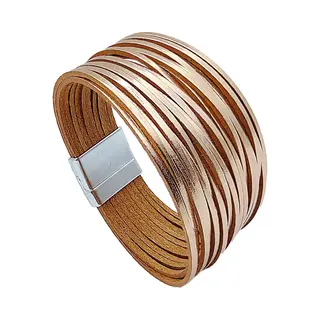 Sorprese Armband - Rose Gold - Wikkelarmband - Armband Dames - Leer - Elegant Cadeau - Model M
