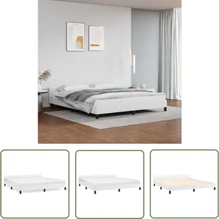 VidaXL Bedframe - 160x200 Cm - Kunstleer - Wit Bed Frame - Tweepersoons Bed - Houten Bed - Witte Bed - Kunstleder Bed