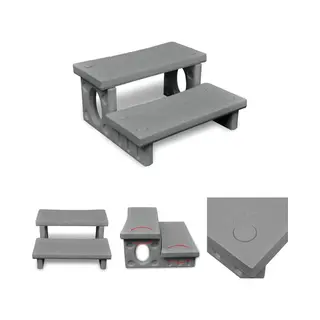 VidaXL Badtrap - Spatrap - Spatrap Grijs - Jacuzzi Trap - Zwembadtrappen - Sauna Trappen