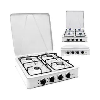 borvat Ibbo® - Gas Kooktoestel 4 Pits - Campingkooktoestel - Gaskookplaat - Wit