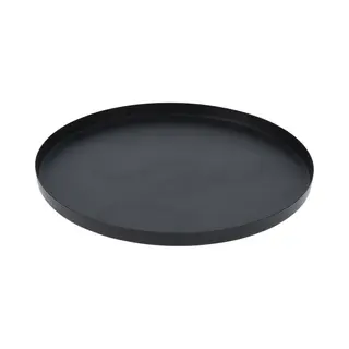 H&S Collection Onderbord/kaarsenbord - Serveerschaal - Rvs - Zwart - 21 X 2 Cm - Rond