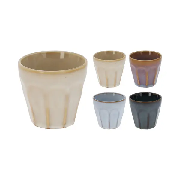 Excellent Houseware Keine Luxe Gekleurde Porseleinen Koffiekopjes - Set 4x Stuks - 90 Ml - Espresso Bekers thumbnail