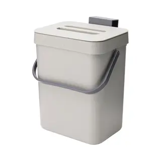 Storage Solutions Gft Afvalbakje Voor Aanrecht - Of Aan Keuken Kastje - 3L - Grijs - Afsluitbaar - Ophangbaar - Compostbakje