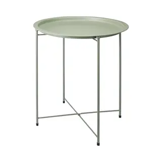 Home & Styling Bijzettafel 2 Laags - Groen - Metaal - 40 X 66 Cm - Plantenpot Verhoger - Binnen/buiten