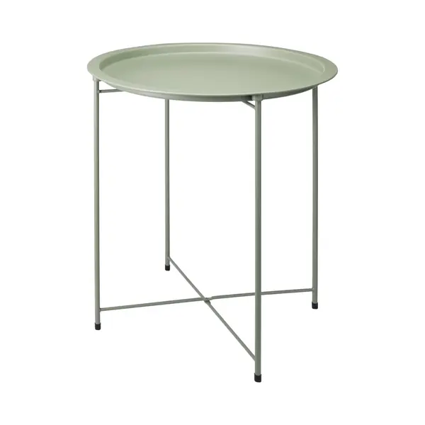 Home & Styling Bijzettafel 2 Laags - Groen - Metaal - 40 X 66 Cm - Plantenpot Verhoger - Binnen/buiten thumbnail