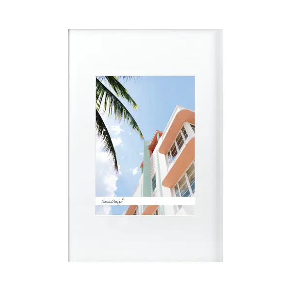 Fotolijst - SecaDesign - Fika - 13x18 / 9x13 Cm Fotomaat Met Passe-partout - Wit - Fotokader thumbnail