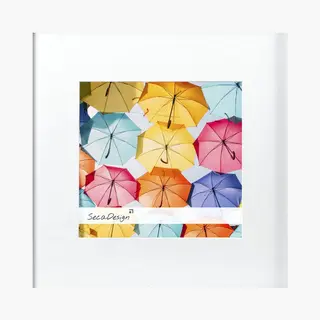 Fotolijst - SecaDesign - Fika - 20x20 / 13x13 Cm Fotomaat Met Passe-partout - Wit - Fotokader