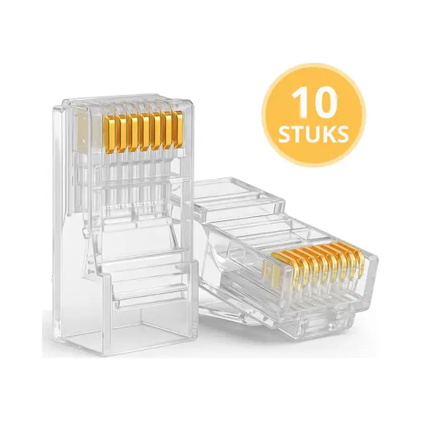 Twenty4seven® RJ45 Connector - 10 Stuks - Ethernet Kabel Plug Voor Cat6 / Cat5e / Cat5 - P1 Splitter - Krimpconnector Stekker thumbnail