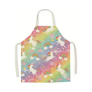 Mylinsé Kookschort Kind - Keukenschort Unicorn Regenboog - Kinderschort - 2-6 Jaar