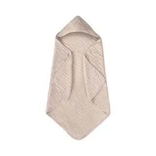 Miniiyou Hydrofiele Baby Badcape Met Capuchon – Badponcho, Inbakerdoek & Wikkeldoek – 82x82 Cm – Zand/Beige – Zachte Sneldrogende Badcape