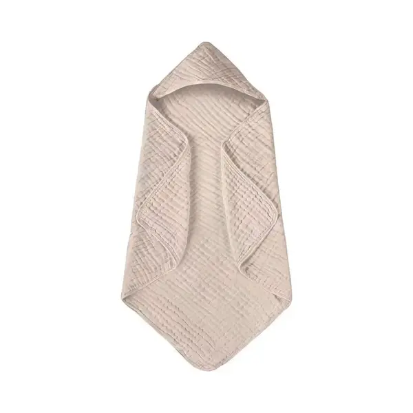 Miniiyou Hydrofiele Baby Badcape Met Capuchon – Badponcho, Inbakerdoek & Wikkeldoek – 82x82 Cm – Zand/Beige – Zachte Sneldrogende Badcape thumbnail