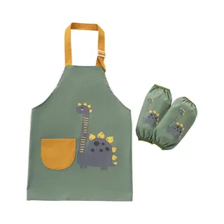 Mylinsé Kookschort Kind Waterproof - Dinosaurus Groen - Keukenschort Peuter - Kinderschort - 3-5 Jaar