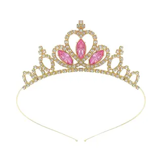 Mylinsé Prinsessen Tiara - Goud Fuchsia Roze - Vanaf 4 Jaar