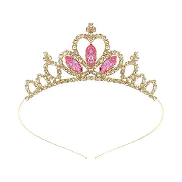 Mylinsé Prinsessen Tiara - Goud Fuchsia Roze - Vanaf 4 Jaar thumbnail