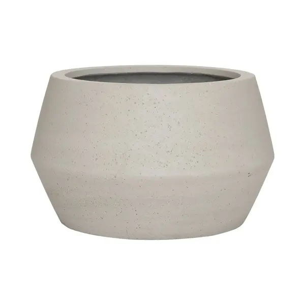 Pottery Pots Blumentopf Zement Harley Low S, Beige Gewaschen D 36 Cm H 21, 5 Cm Öffnung 25 Cm thumbnail