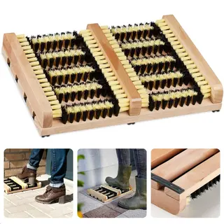 Houten Schoenenborstel - Voetveger Laarzen - Voetenveger - Voetveeg Borstel Voor Schoenen En Laarzen - Kunststof Borstels - Inclusief Ebook